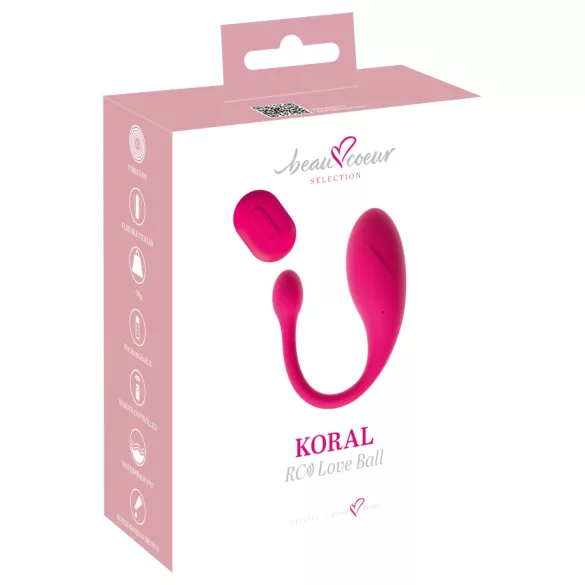 Beau Coeur Koral - ou vibrator cu telecomandă (roz)