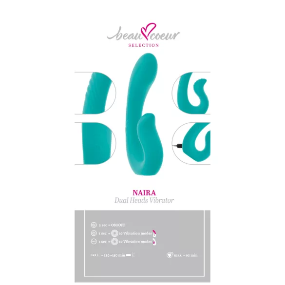 Beau Coeur Naira - vibrator pentru punctul G și clitoris - silicon verde