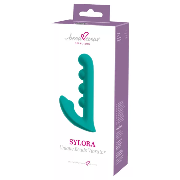 Beau Coeur Sylora - vibrator 2 în 1 cu mărgele (verde)