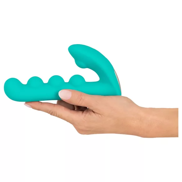 Beau Coeur Sylora - vibrator 2 în 1 cu mărgele (verde)