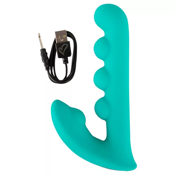 Beau Coeur Sylora - vibrator 2 în 1 cu mărgele (verde)