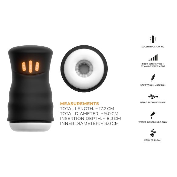 You2Toys Gyro - masturbator rotativ și vibrator - negru