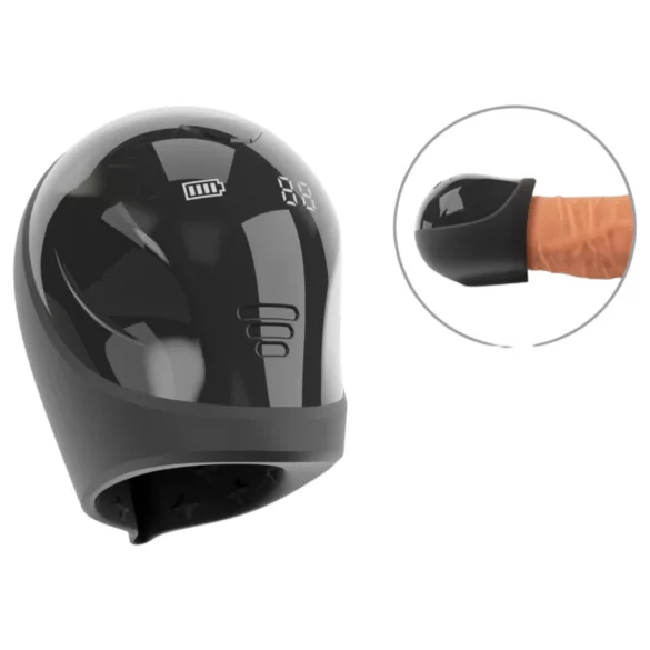 Rebel - vibrator cap penian impermeabil - negru