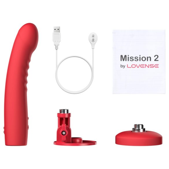 Lovense Mission 2 - vibrator inteligent cu ventuză (roșu)
