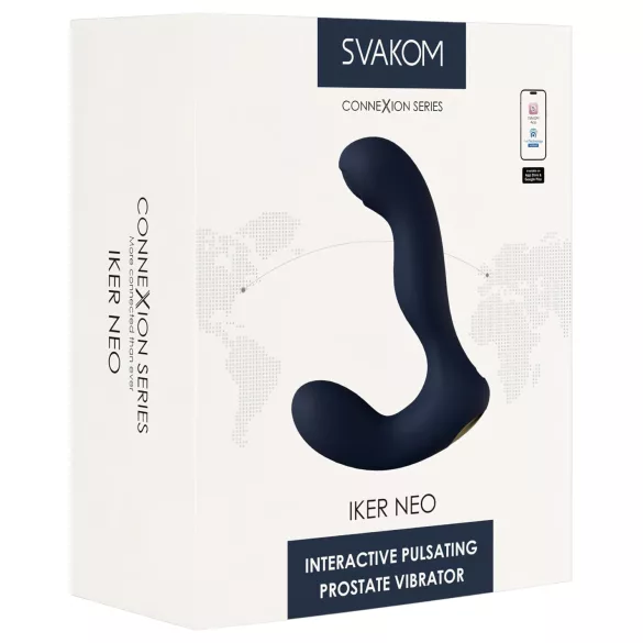 Svakom Iker Neo - vibrator anal interactiv pulsatil - silicon albastru