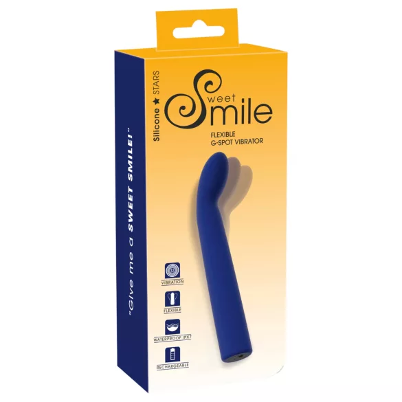 Smile - vibrator pentru punctul G curbat - silicon albastru