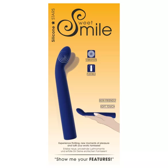 Smile - vibrator pentru punctul G curbat - silicon albastru
