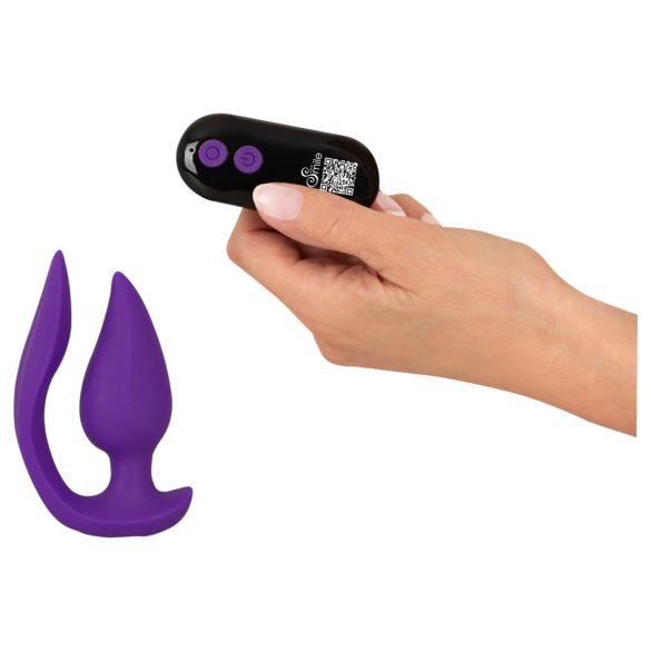 Smile - Vibrator anal și stimulator clitoris 2în1 - silicon mov