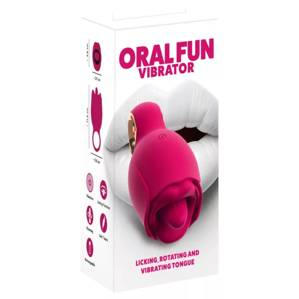 You2Toys Oral Fun - vibrator pentru stimularea clitorisului cu limbă (roz)
