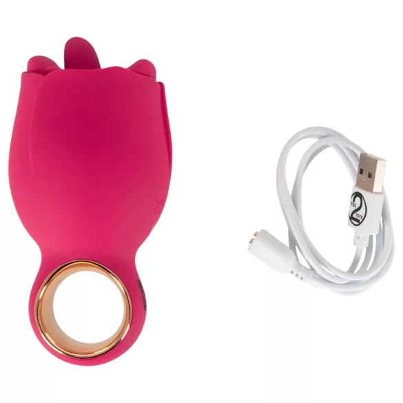 You2Toys Oral Fun - vibrator pentru stimularea clitorisului cu limbă (roz)
