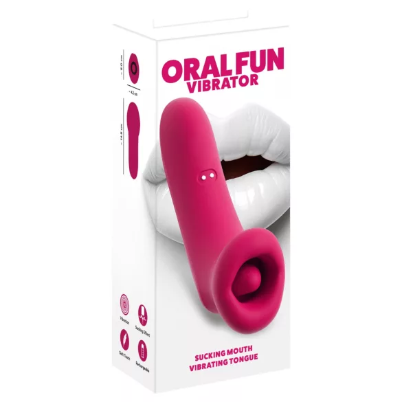 You2Toys Oral Fun - stimulent clitoridian cu aspirație și limbă (roz)
