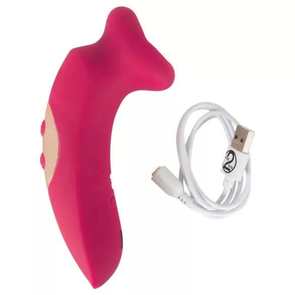 You2Toys Oral Fun - stimulent clitoridian cu aspirație și limbă (roz)