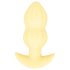 Cuties Mini - plug anal cu vibrații, texturat - silicon galben