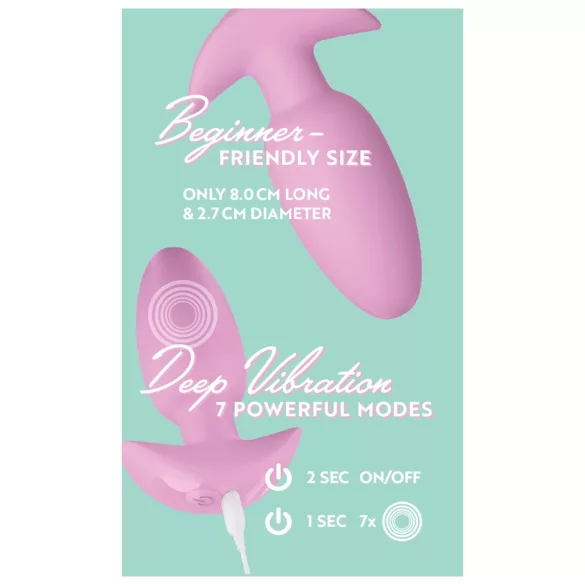 Cuties Mini - dop anal vibrator - silicon roz