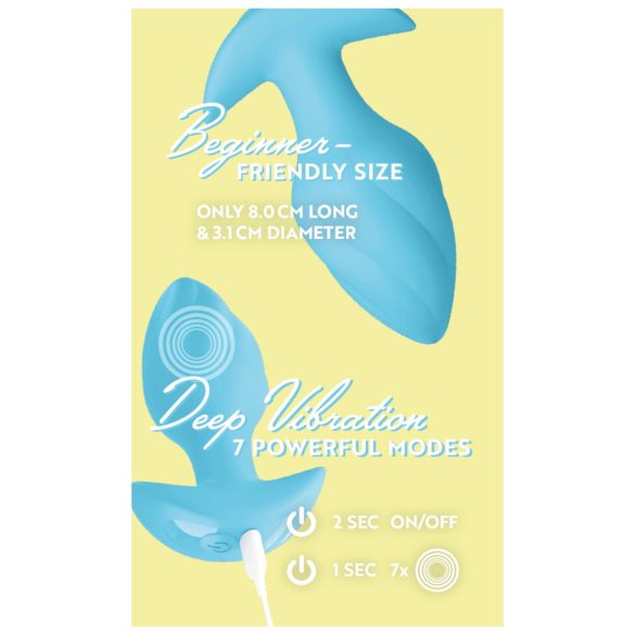Cuties Mini - plug anal vibrant - silicon albastru