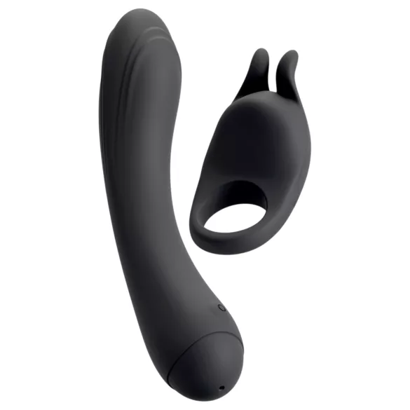 Couple Choice - inel pentru penis și vibrator punctul G - silicon gri
