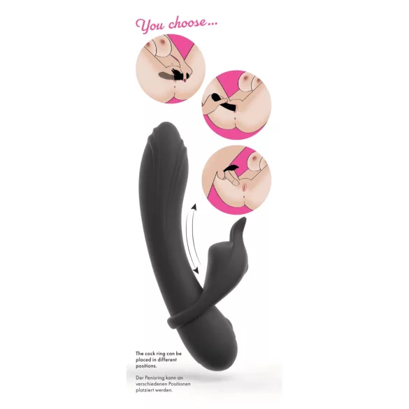 Couple Choice - inel pentru penis și vibrator punctul G - silicon gri
