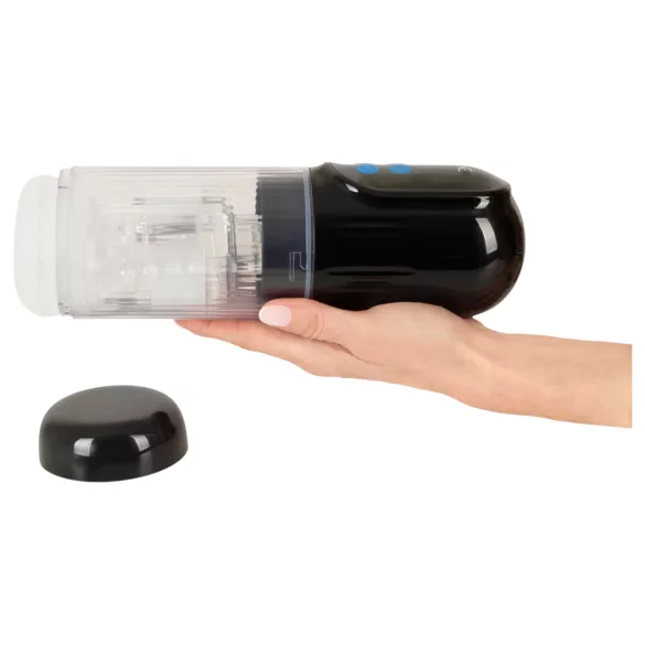 WYNE 12 - masturbator cu baterie, cu funcție de aspirație, rotație și vibrație (negru)