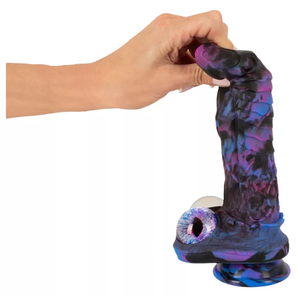 Beasty Cocks Firefly Fantasies - vibrator fantasy cu funcție de încălzire și mișcare de împingere (albastru) - 23,4 cm