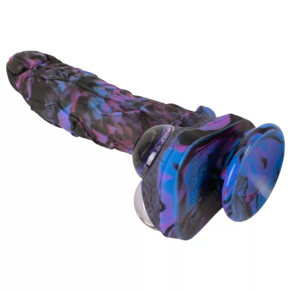 Beasty Cocks Firefly Fantasies - vibrator fantasy cu funcție de încălzire și mișcare de împingere (albastru) - 23,4 cm