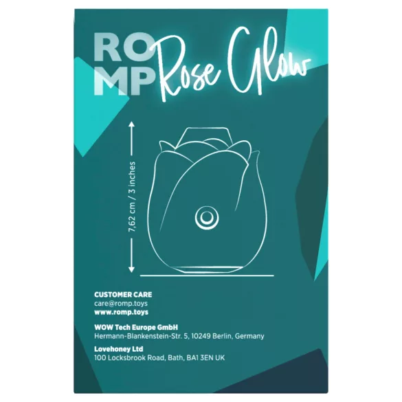 ROMP Rose Glow - stimulator de clitoris cu undă de aer (albastru)
