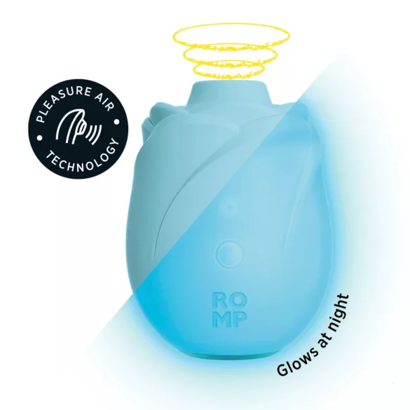 ROMP Rose Glow - stimulator de clitoris cu undă de aer (albastru)
