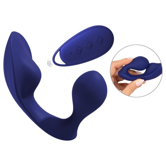 SMILE - vibrator albastru cu telecomandă pentru chiloți și anal