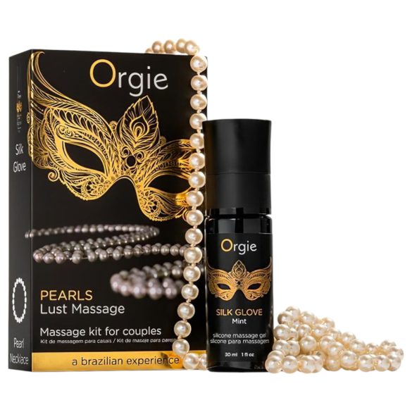 Orgie Pearls Lust - colier de perle și gel de masaj (30ml)
