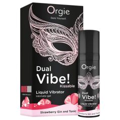   Orgie Dual Vibe - vibrator lichid unisex - Căpșuni - Gin Tonic (15ml)