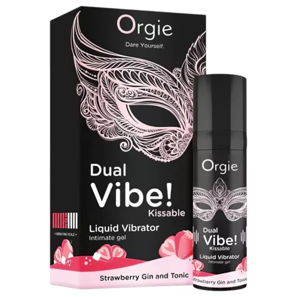 Orgie Dual Vibe - vibrator lichid unisex - Căpșună - Gin Tonic (15 ml)