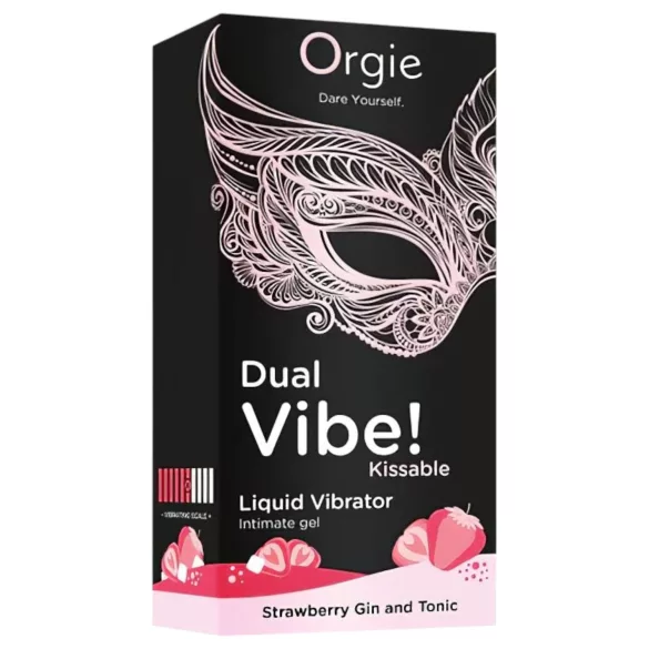 Orgie Dual Vibe - vibrator lichid unisex - Căpșună - Gin Tonic (15 ml)