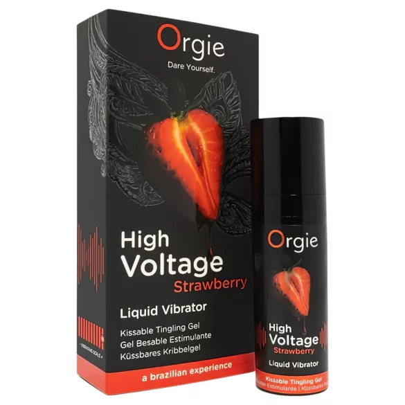 Orgie - vibrator lichid pentru stimulare intensă - căpșuni - 15ml
