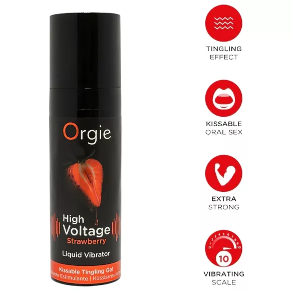 Orgie - vibrator lichid pentru stimulare intensă - căpșuni - 15ml
