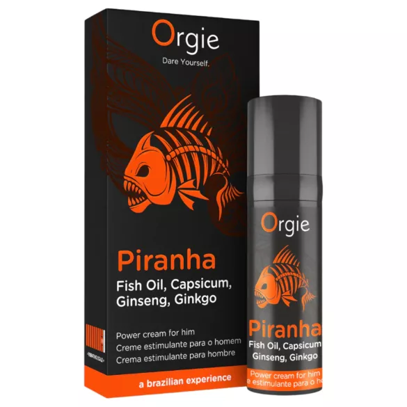 Orgie Piranha Power Cream - Cremă stimulatoare pentru potență pentru bărbați (15 ml)