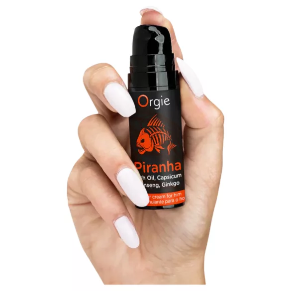 Orgie Piranha Power Cream - Cremă stimulatoare pentru potență pentru bărbați (15 ml)