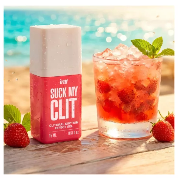 Intt Suck My Clit - gel de stimulare a clitorisului pentru femei - căpșuni (15 ml)