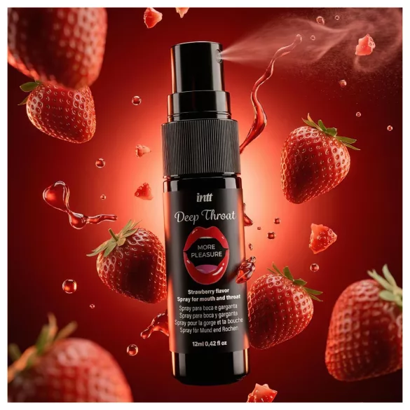 intt Deep Throat - spray gât profund - căpșuni (12 ml)