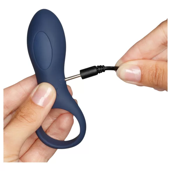 Amaysin - inel penian vibrator cu acumulator (albastru)