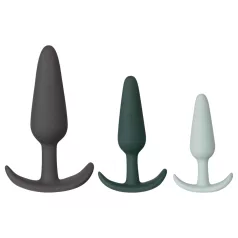   Amaysin - set de dopuri anale din silicon (negru și verde) - 3 bucăți