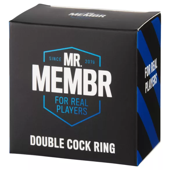 MR.MEMBR - inel dublu pentru penis și testicule (negru)
