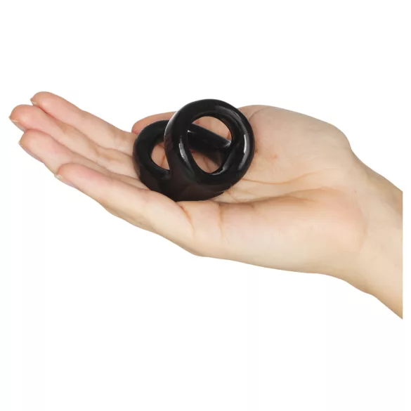MR.MEMBR - inel dublu pentru penis și testicule (negru)