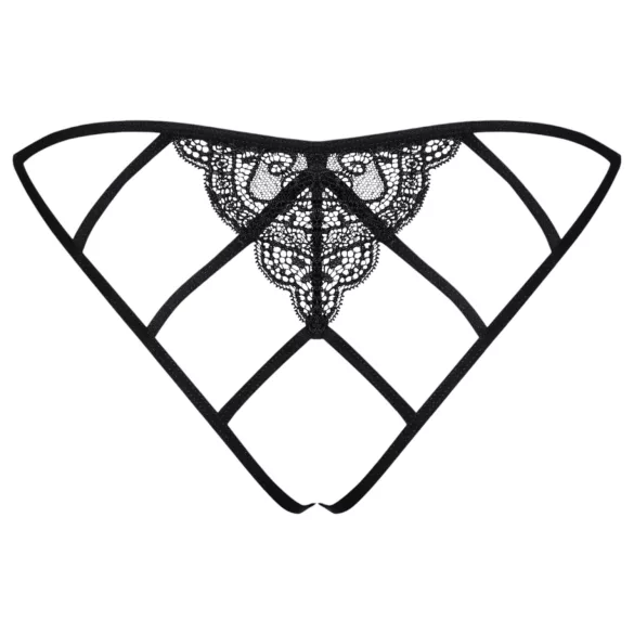 Obsessive - chiloți damă deschiși dantelă plasă - negru - L/XL