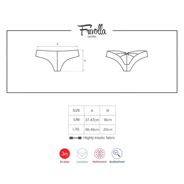 Obsessive Frivolla - chiloți dantelă picanți femei - negri - L/XL