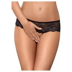   Obsessive - tanga deschis cu ștrasuri pentru femei - negru - L/XL