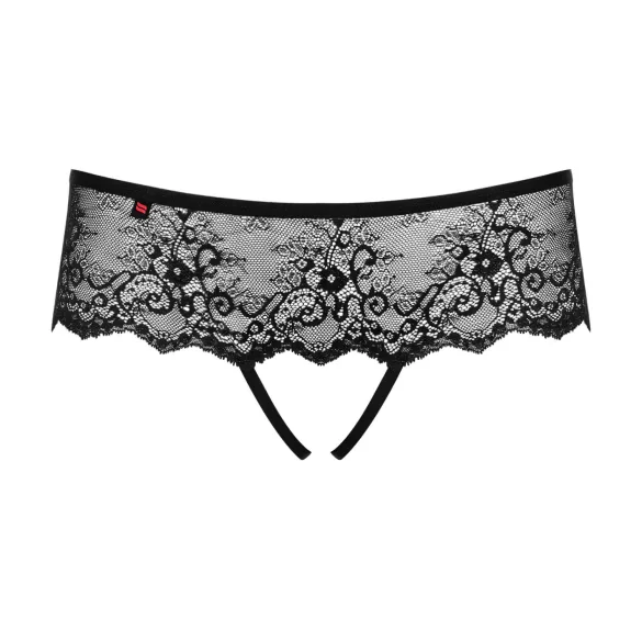 Obsessive - tanga deschis cu ștrasuri pentru femei - negru - L/XL