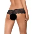 Obsessive - tanga deschis cu ștrasuri pentru femei - negru - L/XL