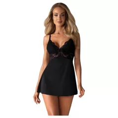Obsessive - babydoll din dantelă și tanga (negru) - L/XL