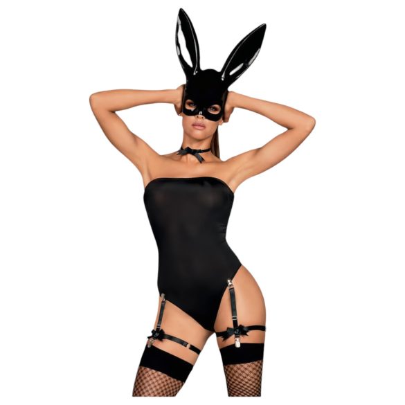 Obsessive OB7008 Iepuraș Seducător - costum de iepuraș (negru) - L/XL