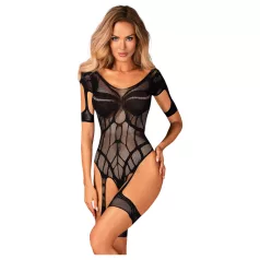 Obsessive - body negru din plasă cu model deschis - S-L