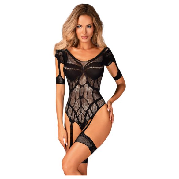 Obsessive - body negru din plasă cu model deschis - S-L